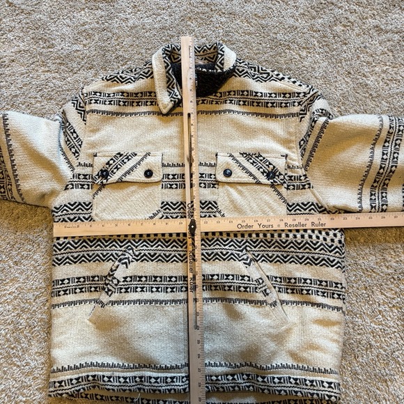 Vintage 90s Western Style Full Zip Jacket Mens Medium Blanket Lined Wool Blend - Picture 4 of 8